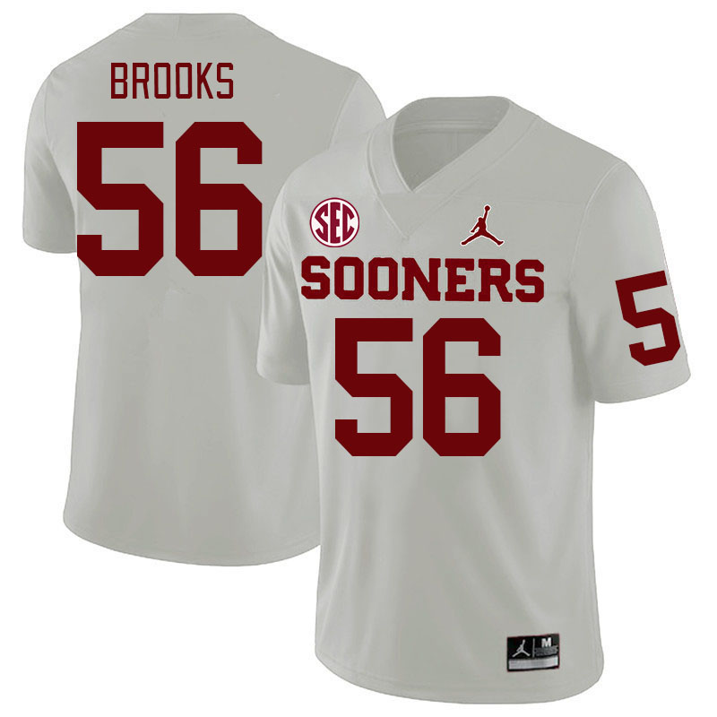 Men #56 Eugene Brooks Oklahoma Sooners 2024 SEC Conference College Football Jerseys-White